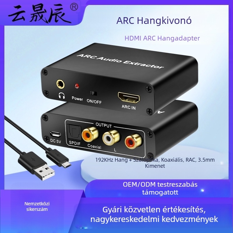 YSC-80 HDMI ARC audió adó TV-hez, távfelé ébresztés támogatás, 1 m-es kábel