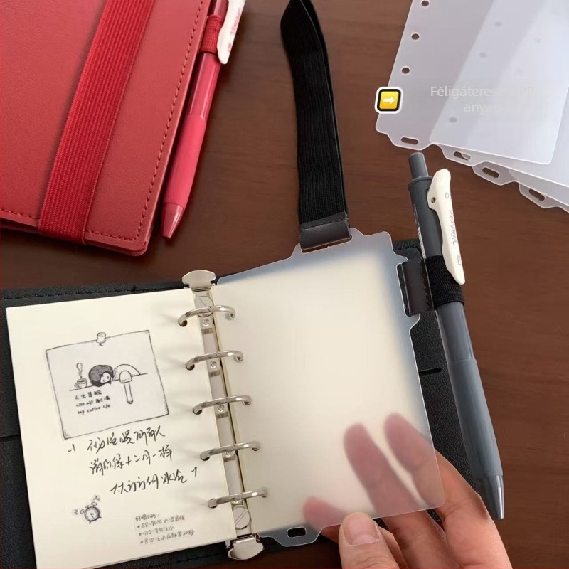 Yulu Füzetrendező elválasztó tollklippel – PP belső oldal, Loose-Leaf refill, testreszabható, kód Q3-120, 1 oldal
