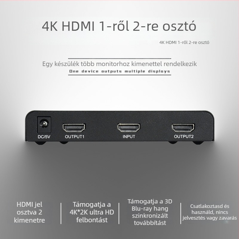 BOWU BW-4KHS102M HDMI 4K 1x2 elosztó