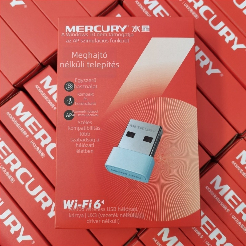 Mercury UX3 USB-s WiFi adapter drivertől függetlenül, beépített antenna, 300 Mbps, 802.11n