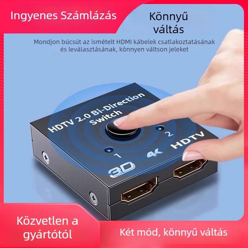 HDMI kapcsoló 2x1, 1080p, TV-hez és set-top boxhoz