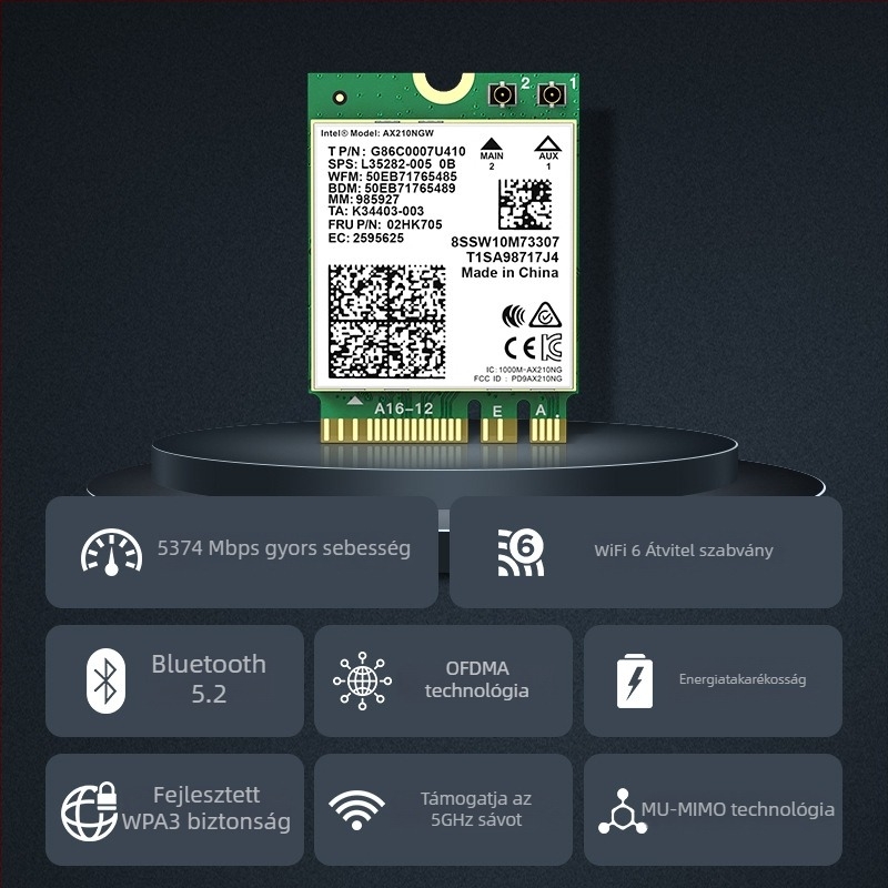 EDUP EP-AX210 vezeték nélküli hálózati kártya, 3000 Mbps, PCI csatlakozó, 802.11g/b/n