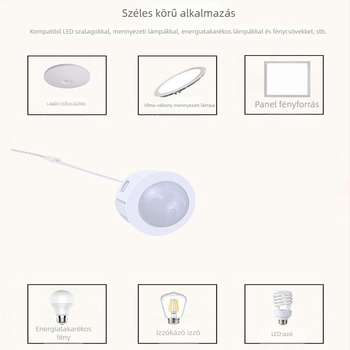 Infravörös PIR szenzoros kapcsoló alacsony feszültségű világításhoz (5-12V, 30 s késleltetés) – Downlight/Spotlight