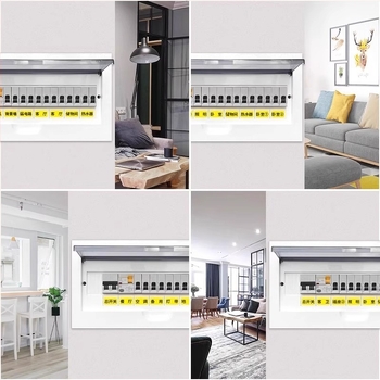 Mérődoboz azonosító matrica — főkapcsoló és aljzatok számára, műanyagból, modern minimalista stílus, kereskedelmi és otthoni használatra