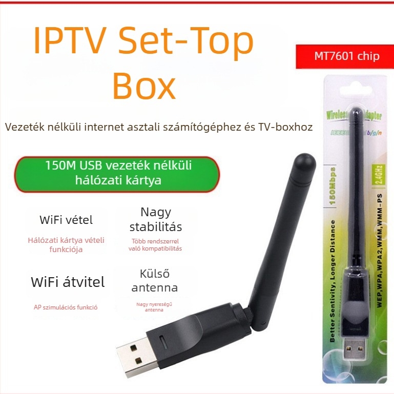 USB Wi‑Fi mindent egyben hálózati kártya: vevő és külső adó PC-hez és laptophoz