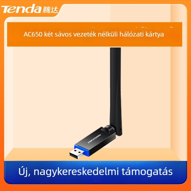 Tengda U10 USB vezeték nélküli hálózati adapter – 650 Mbps duál-sáv 2.4/5 GHz, IEEE 802.11 b/g/n, USB interfész