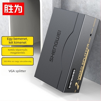 Shengwei 500MHz TV/PC videó 1x2 osztó, VGA 2-portos elosztó