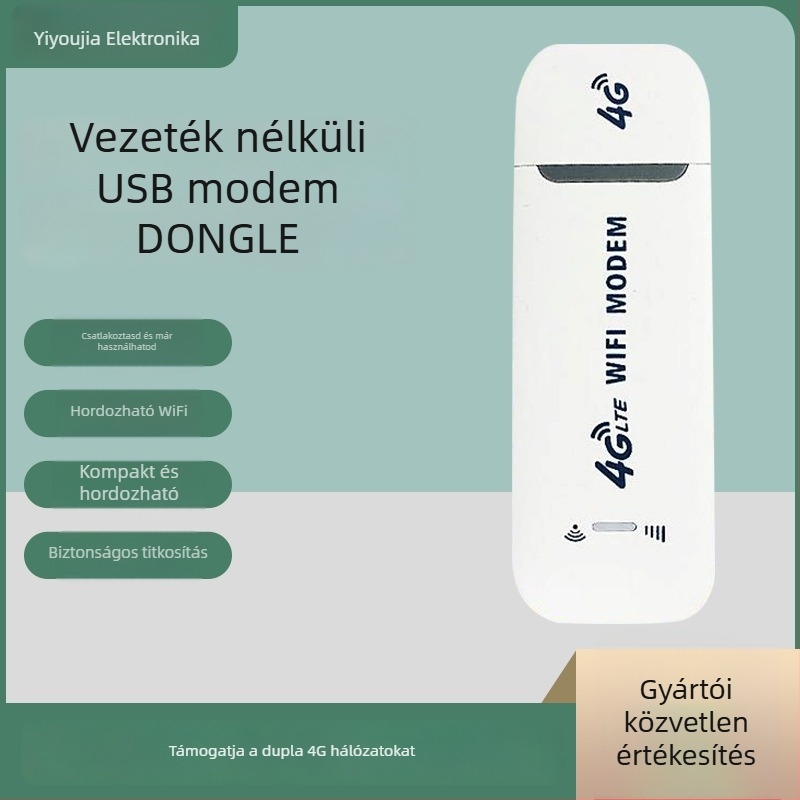 Otthoni iroda 4G USB vezeték nélküli dongle — Modell L376+, 100 Mbps, USB interfész, 802.11b/g/n, Frekvenciasávok B1/B3/B5