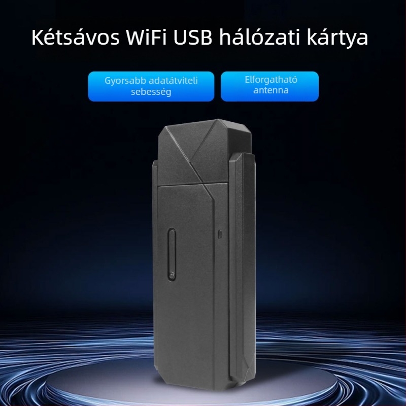 Vezeték nélküli WiFi hálózati kártya USB 3.0 1800Mbps asztali számítógépekhez és laptopokhoz – Plug and Play, USB interfész, 802.11b/g/n