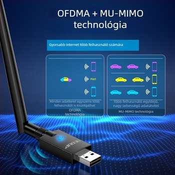 EDUP EP-AX900 Kettős sávú Wi-Fi 6 + Bluetooth 5.3 USB-s hálózati adapter, AX/AC, 900 Mbps