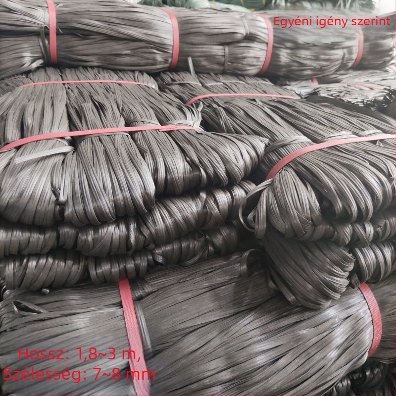 Polipropilén kötözőszalag, szélesség 7-8 mm, vastagság 0,07 mm, csomagolásonként 12-15 kg, testreszabás elérhető