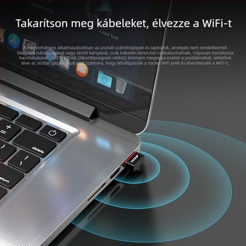 Driver nélküli USB WiFi 6 vezeték nélküli hálózati kártya asztali számítógéphez és notebookhoz, 300 Mbps, 2,4 GHz, AX protokoll