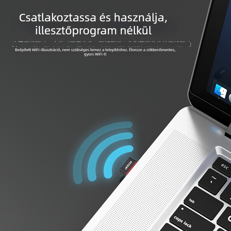Driver nélküli USB WiFi 6 vezeték nélküli hálózati kártya asztali számítógéphez és notebookhoz, 300 Mbps, 2,4 GHz, AX protokoll