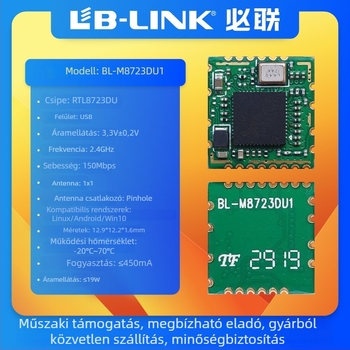 LB-LINK BL-M8723DU1 USB WiFi/Bluetooth modul, 802.11b/g/n, 150Mbps, 2.4GHz