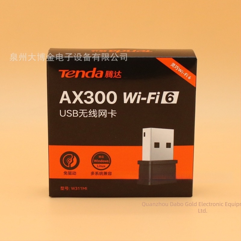 Tenda W311MI USB WiFi 6 hálózati kártya AX300 külső vevő laptophoz és asztali számítógéphez