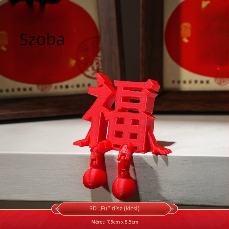 3D Fu karakter dísz – asztali dekorációhoz használt rekvizita; Anyag: műanyag/papír/egyéb; Stílus: ünnepi, Újév, kínai stílus; Ünnepek: Tavaszi Fesztivál, Újév