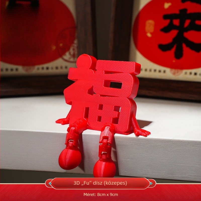 3D Fu karakter dísz – asztali dekorációhoz használt rekvizita; Anyag: műanyag/papír/egyéb; Stílus: ünnepi, Újév, kínai stílus; Ünnepek: Tavaszi Fesztivál, Újév