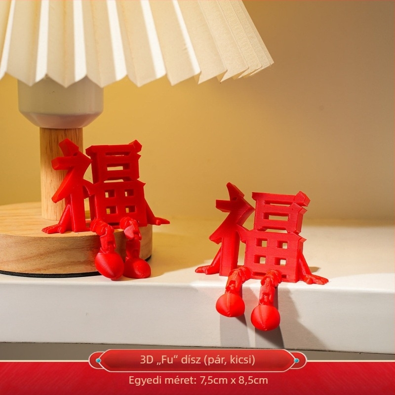 3D Fu karakter dísz – asztali dekorációhoz használt rekvizita; Anyag: műanyag/papír/egyéb; Stílus: ünnepi, Újév, kínai stílus; Ünnepek: Tavaszi Fesztivál, Újév
