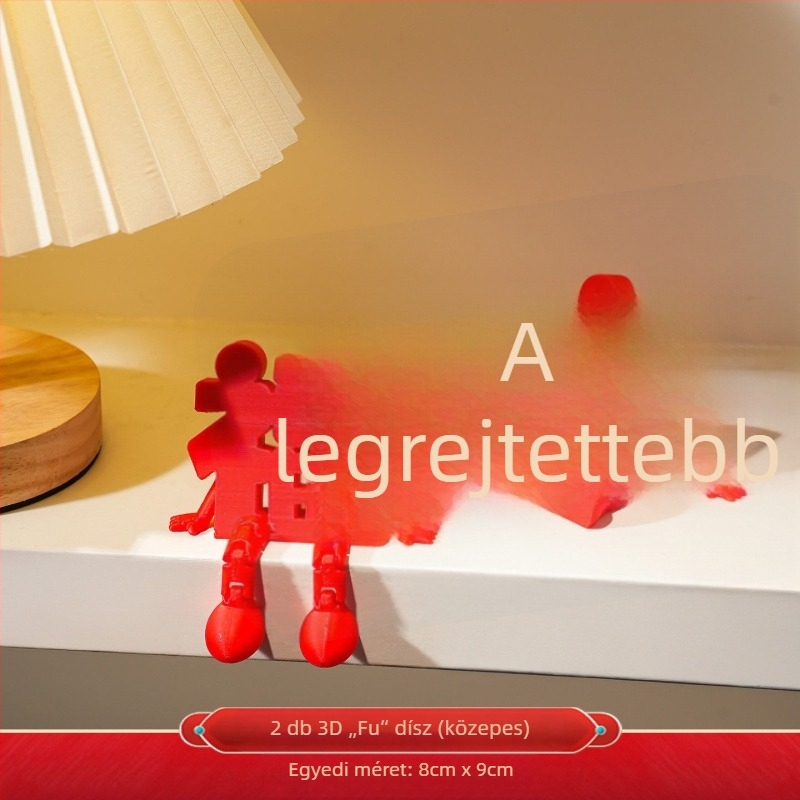 3D Fu karakter dísz – asztali dekorációhoz használt rekvizita; Anyag: műanyag/papír/egyéb; Stílus: ünnepi, Újév, kínai stílus; Ünnepek: Tavaszi Fesztivál, Újév