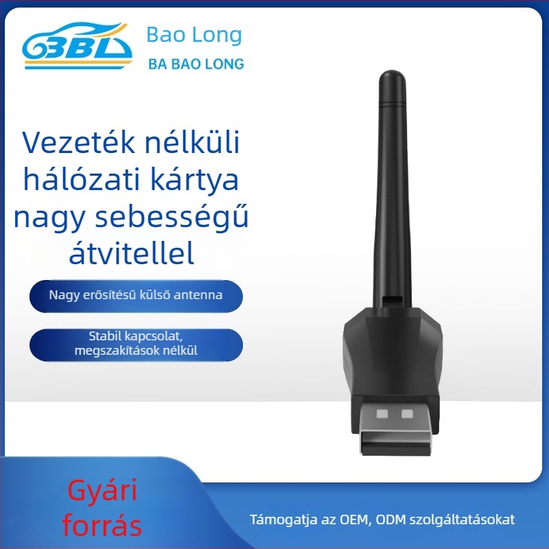 Ba Baolong USB WiFi vevő 600 Mbps két sávos 2.4 GHz és 5.8 GHz, IEEE 802.11b/g/n/ac, Modell 8811