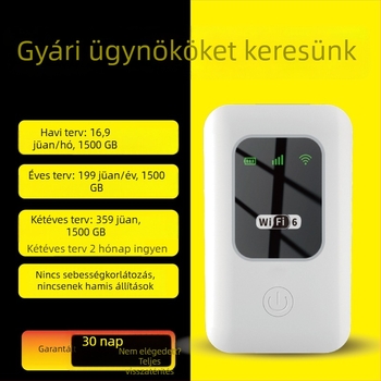 TM20-01 Hordozható 4G Wi‑Fi router korlátlan adatokkal, mobil hotspot okostelefonokra, akár 150 Mbps