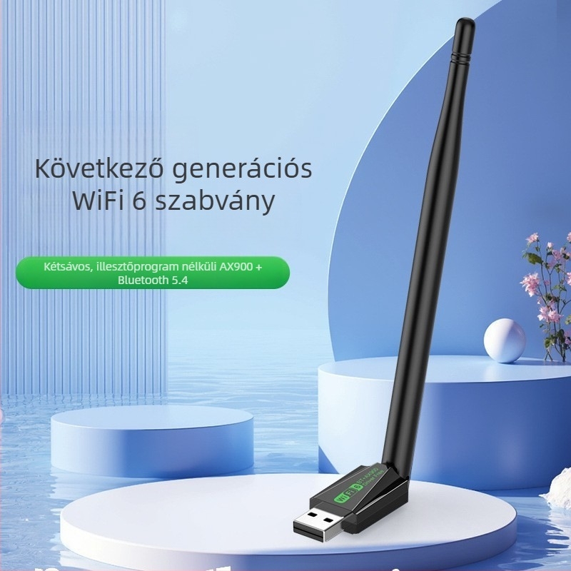 AX900 driver nélküli WiFi 6 USB vezeték nélküli hálózati kártya, megerősített verzió, egy antenna, 600 Mbps, laptopokhoz