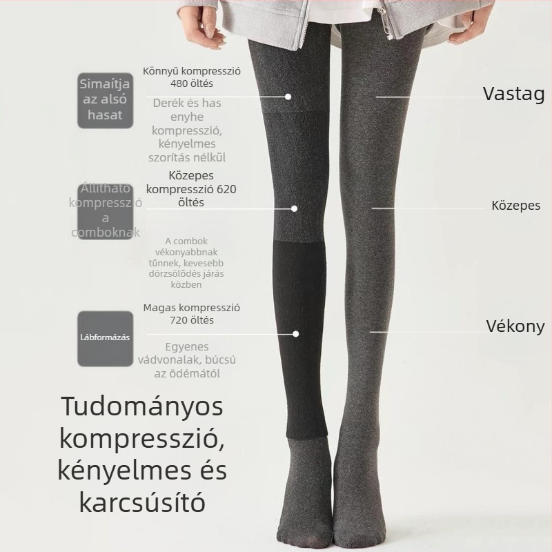 Golden Egg Szegmentált pamut leggings fleece-béléssel, magas derekú, fenékemelő, őszi-téli viselet