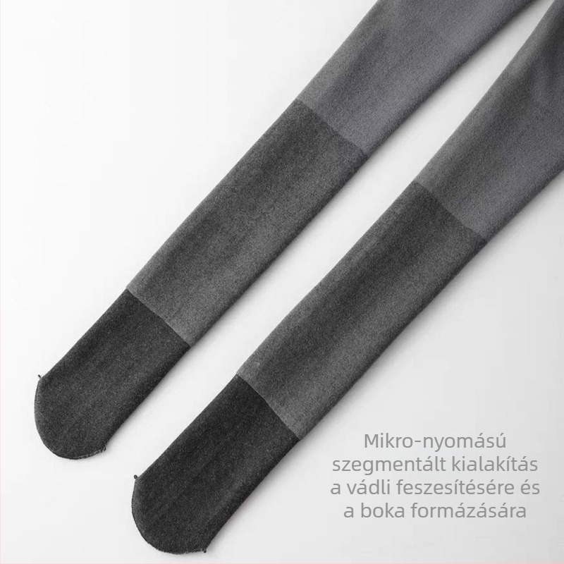 Golden Egg Szegmentált pamut leggings fleece-béléssel, magas derekú, fenékemelő, őszi-téli viselet