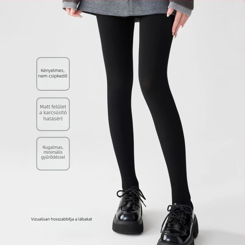 Golden Egg Szegmentált pamut leggings fleece-béléssel, magas derekú, fenékemelő, őszi-téli viselet