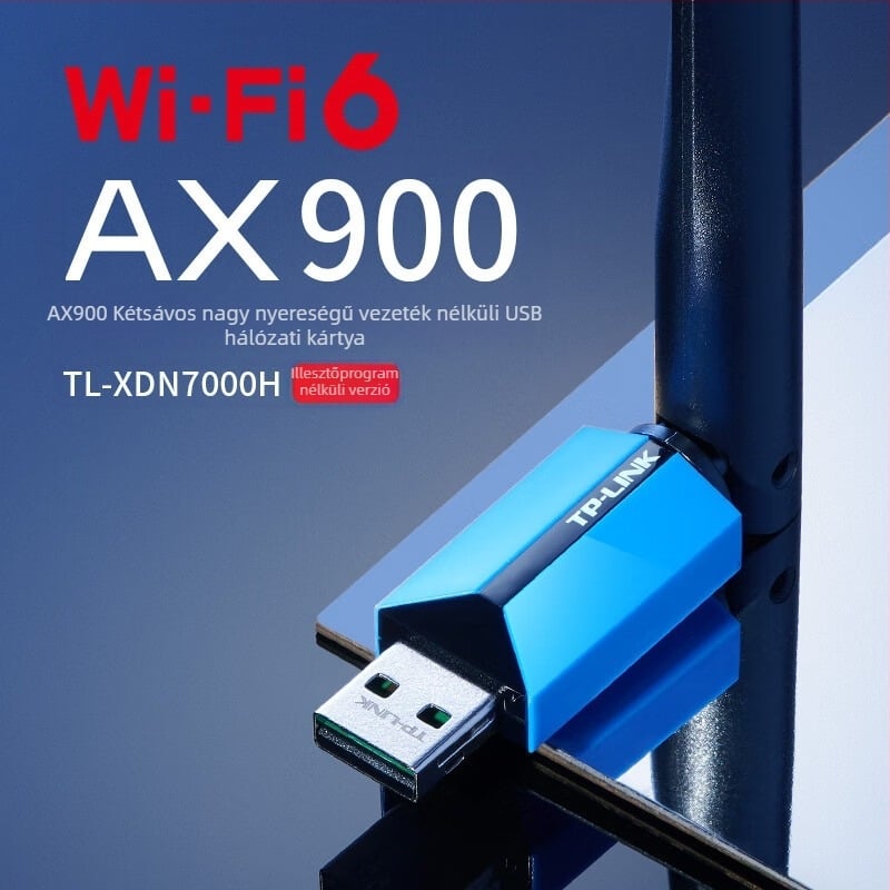 TP-LINK kettős sávos WiFi6 USB-s vezeték nélküli adapter, vevő, meghajtó nélkül, modell XDN7000H