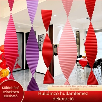 Esküvői színpadi dekoráció – origami hullámmintás papírból készült mennyezeti háttér; Langxin; Anyag: papír; Stílus: 3882421; Terem elrendezési kiegészítő