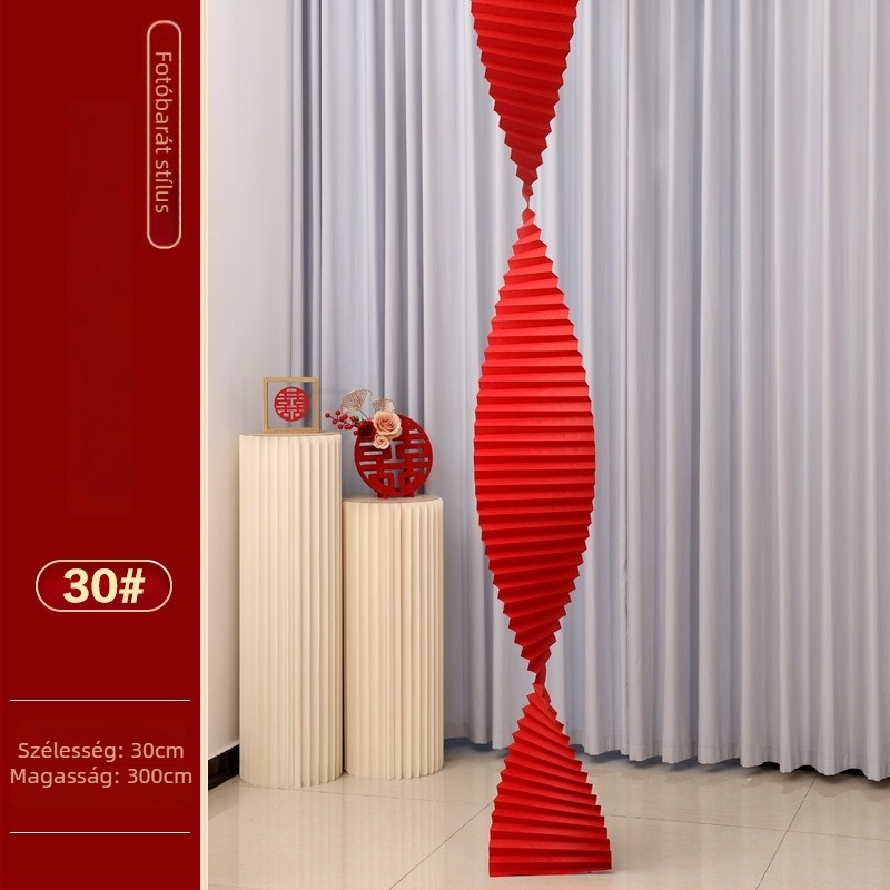 Esküvői színpadi dekoráció – origami hullámmintás papírból készült mennyezeti háttér; Langxin; Anyag: papír; Stílus: 3882421; Terem elrendezési kiegészítő