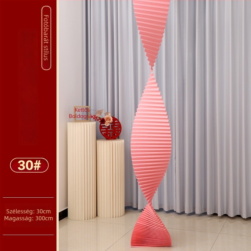 Esküvői színpadi dekoráció – origami hullámmintás papírból készült mennyezeti háttér; Langxin; Anyag: papír; Stílus: 3882421; Terem elrendezési kiegészítő