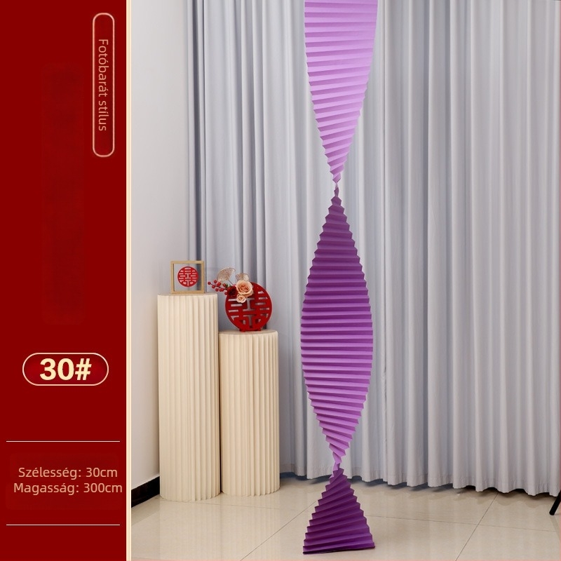 Esküvői színpadi dekoráció – origami hullámmintás papírból készült mennyezeti háttér; Langxin; Anyag: papír; Stílus: 3882421; Terem elrendezési kiegészítő