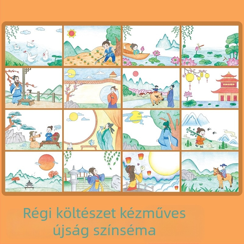 Paper Tiger speciális papír ősi költemények illusztrálásához és kézzel írt újság számára vonalrajz sablonokkal - nem importált, IP engedély nélkül