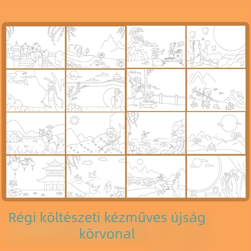 Paper Tiger speciális papír ősi költemények illusztrálásához és kézzel írt újság számára vonalrajz sablonokkal - nem importált, IP engedély nélkül