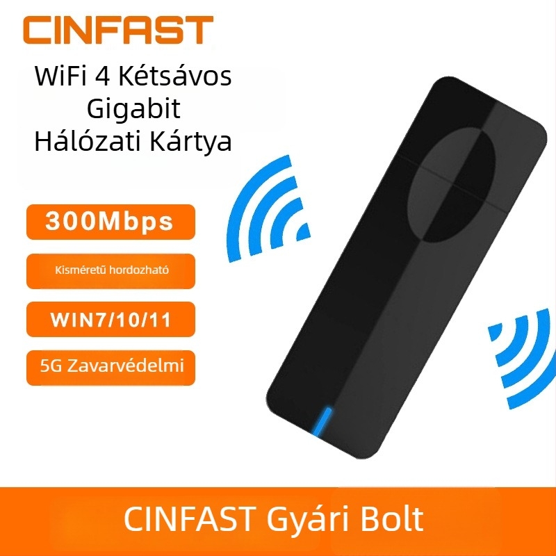 CIN-FAST X-300H USB Vezeték nélküli hálózati kártya 300Mbps Duál-sáv 2.4/5.8GHz IEEE 802.11b/g/n