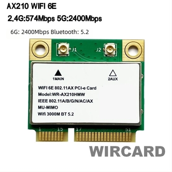 AX210 Mini PCIe WiFi 6E kártya, kétpászos 2.4/5 GHz, 802.11ax, akár 3 Gbps