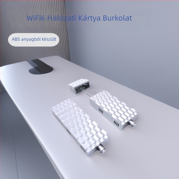 WiFi 6 vezeték nélküli hálózati kártya burkolat USB interfésszel és SAM fej antenna interfésszel, ABS anyag