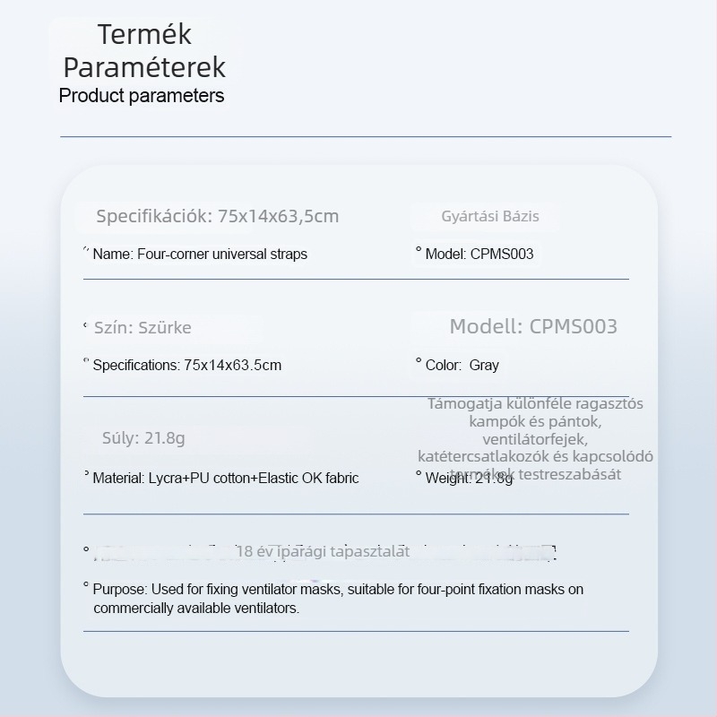 Xinwei CPAP fejpánt, anyagok: nylon + pamut + textil, kompatibilis a Yuyue YF-01YN-02 orr- és szájmaszkhoz