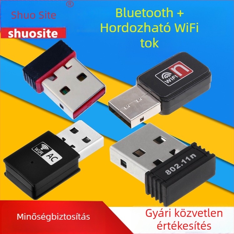 Mini Wi‑Fi burkolat USB vezeték nélküli hálózati kártya és Bluetooth adapter számára