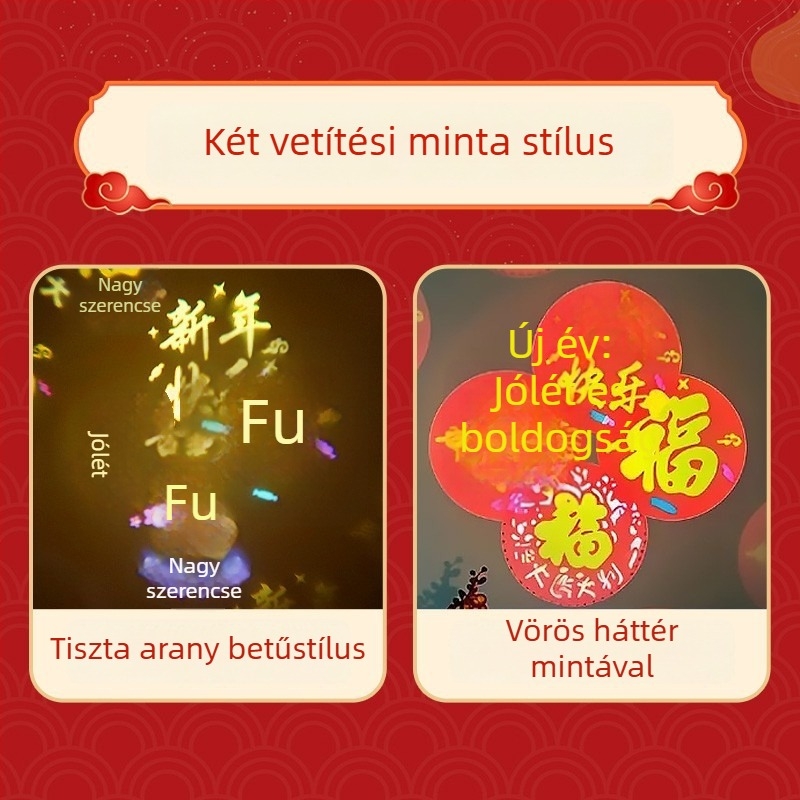 Hét színű változó szerencse-jelű LED-lámpa speciális effektekhez, 220V, műanyag test, PC árnyékoló, konnektoros tápegység, fényerő-szabályozás nélkül