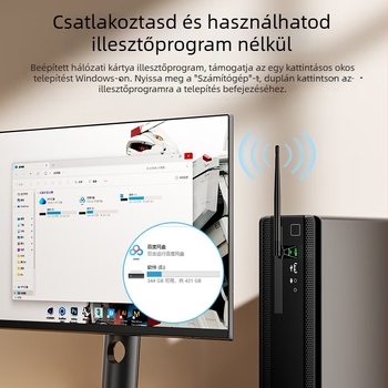 UK15 USB WiFi 6 drivertelen vezeték nélküli hálózati kártya, 300 Mbps