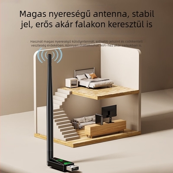 UK15 USB WiFi 6 drivertelen vezeték nélküli hálózati kártya, 300 Mbps