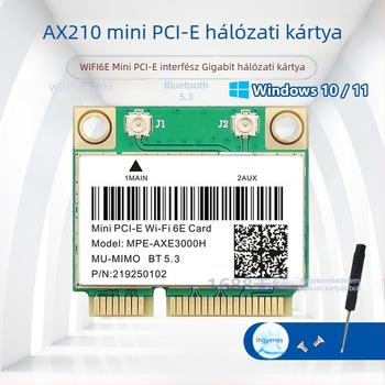 AX210 Wi-Fi6E tri-band PCIe Kártya