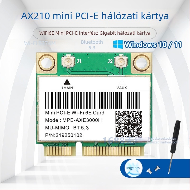 AX210 Wi-Fi6E tri-band PCIe Kártya
