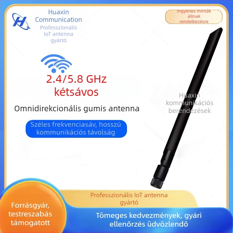 2.4G/5G/5.8G kétfrekvenciás antenna Wi-Fi routerhez, monitorozó modul a hálózati kártyához, összecsukható SMA antenna