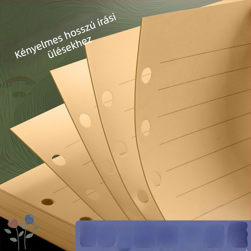 Kraft papír töltő lazán lyukasztott A6/A5/B5 jegyzetfüzethez, 60 oldal, belső oldalak kettős offset papírral, kompatibilis a 6/20/26 lyukkal
