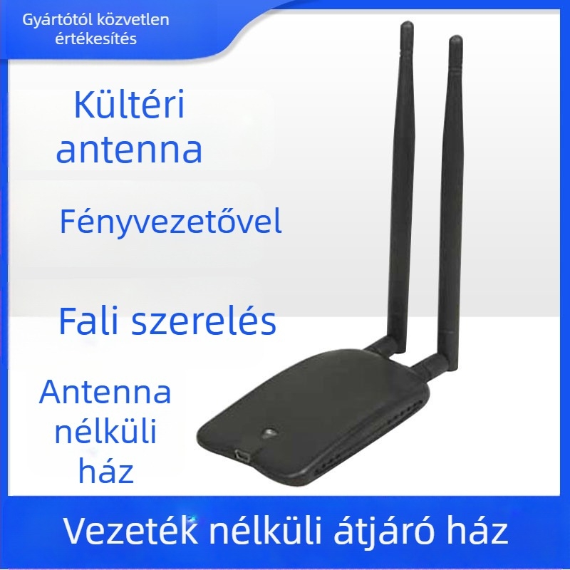 Vezeték nélküli hálózati kártya burkolat – ABS, USB, nagy teljesítmény, kettős antenna