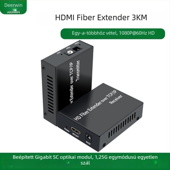 HDMI optikai fűtő extender, 3 km, egy‑től több IP/TCP, SC transzceiver, 1080p